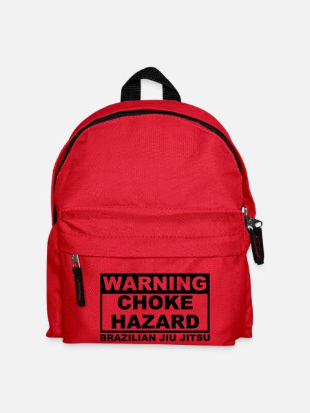 brazilian jiu jitsu bjj warning choke ha - Kinder Rucksack - Rot