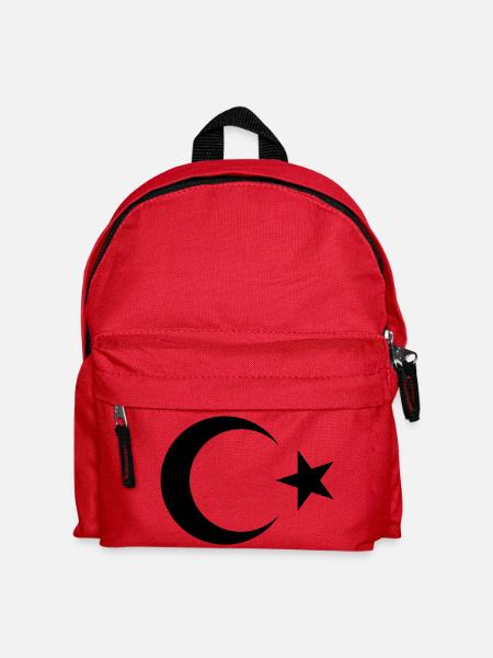 Türkei Flagge Halbmond Stern (Türkiye Bayrak / B) - Kinder Rucksack - Rot