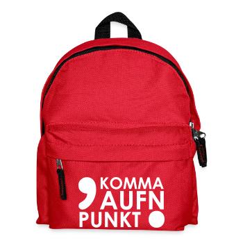 Komma aufn Punkt - Kinder Rucksack - Rot - Vorne