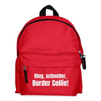 Klug, schneller, Border Collie! - Kinder Rucksack - Rot - Vorne