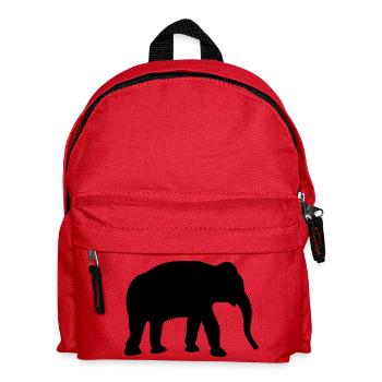 elephant_silhouette_c1 - Kinder Rucksack - Rot - Vorne