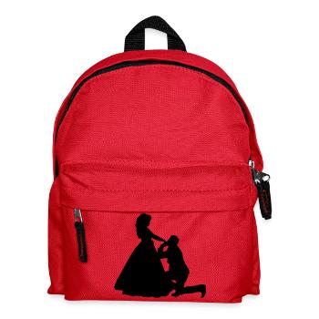 Kniender Mann vor Frau Prinzessin - Kinder Rucksack - Rot - Vorne