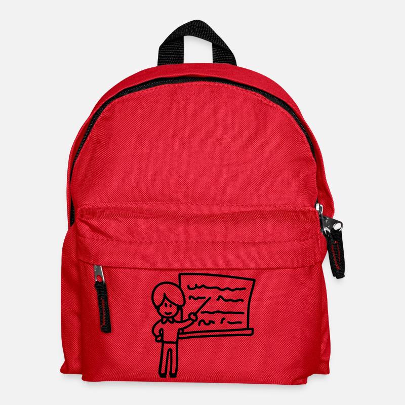 Lehrer - Line - Kinder Rucksack - Rot