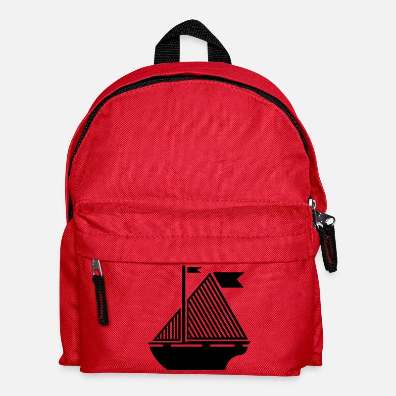 Boot Illustration - Kinder Rucksack - Rot