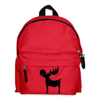Moose reindeer deer christmas Rudolf antlers - Kids' Backpack - red - Front
