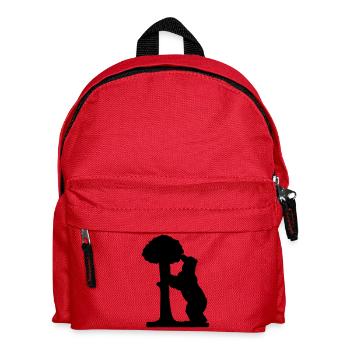 drawing silhouette bear and strawberry tree madrid - Kids' Backpack - red - Front
