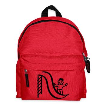 Slide with child - Kids' Backpack - red - Front