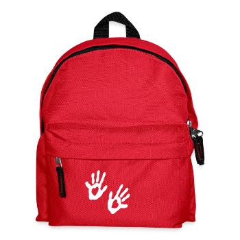 baby - hands - handprint - heart - Kids' Backpack - red - Front