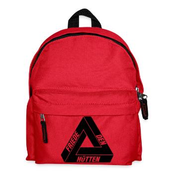 Friede den Hütten - Kinder Rucksack - Rot - Vorne