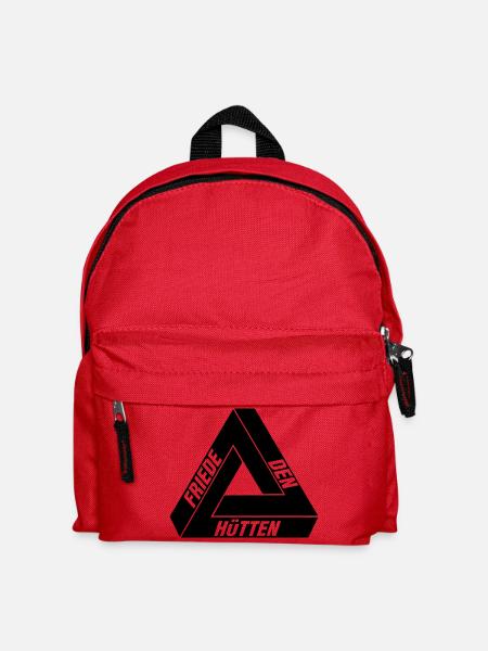 Friede den Hütten - Kinder Rucksack - Rot