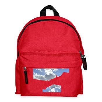 Grafische Skyline - Kinder Rucksack - Rot - Vorne