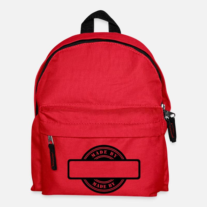 Made by (für wenig Text) - Kinder Rucksack - Rot