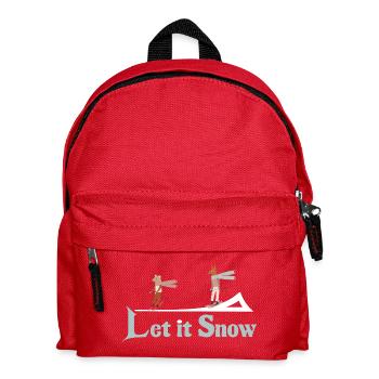 Let It Snow Winter Illustration - Kids' Backpack - red - Front