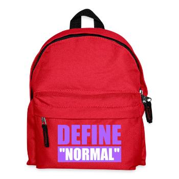 Define Normal Lustig Sarkastisch Definition Grafik - Kinder Rucksack - Rot - Vorne