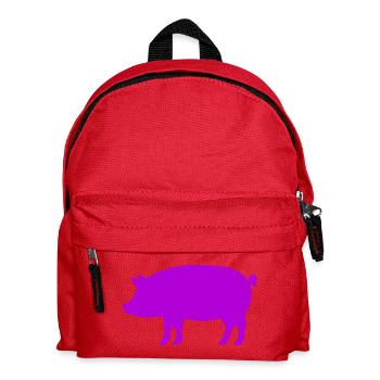 Pig Silhouette - Kids' Backpack - red - Front