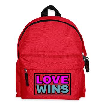 Love Wins Quote Graphic - Kids' Backpack - red - Front