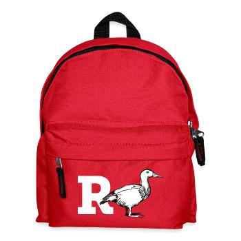 Rente-Ente / R-Ente (weiss) - Kinder Rucksack - Rot - Vorne