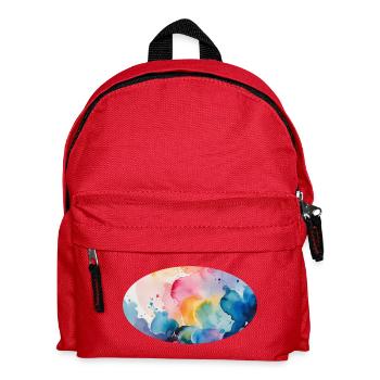 Aquarellfarben Farbexplosion auf Leinwand - Kinder Rucksack - Rot - Vorne