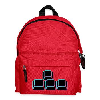 WASD Tasten Glitch Icon - Kinder Rucksack - Rot - Vorne
