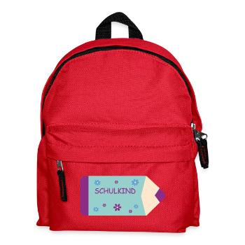 Crayon - mint purple with flowers - school child - Kids' Backpack - red - Front