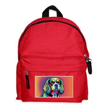Chien cavalier king charles stylisé - Sac à dos Enfant - rouge - Devant