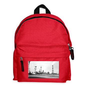 Industrial Steam Landscape Retro - Kids' Backpack - red - Front