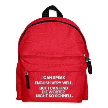 Englisch-Deutsch-Reim 1 (Ver. A) - Kinder Rucksack - Rot - Vorne