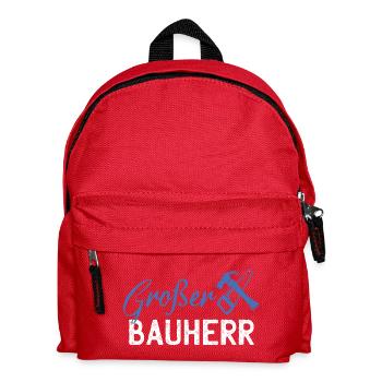 GrafBen Bauherr Bauwerk Grafik - Kinder Rucksack - Rot - Vorne