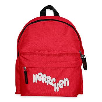 Herrchen Typo Grafik - Kinder Rucksack - Rot - Vorne