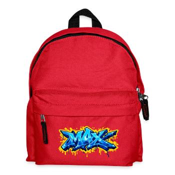 GRAFFITI-NAME MAX FÜR PERFEKTES GESCHENK DRUCKBAR - Kinder Rucksack - Rot - Vorne