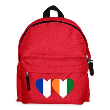 Cœur du drapeau de la France Côte d’Ivoire - Sac à dos Enfant - rouge - Devant