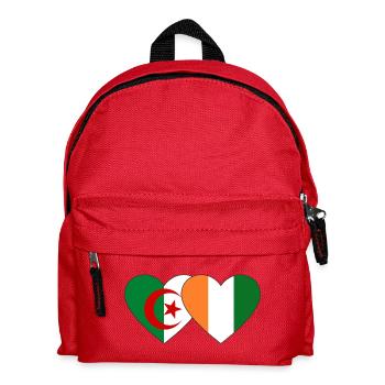 Algeria Ivory Coast Flag Heart - Kids' Backpack - red - Front