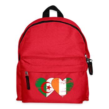 Algeria Ivory Coast Flag Heart Used - Kids' Backpack - red - Front