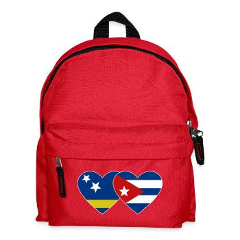 Curacao Kuba Flagge Herz - Kinder Rucksack - Rot - Vorne