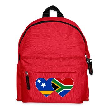 Curacao Südafrika Flagge Hände Herzform  - Kinder Rucksack - Rot - Vorne