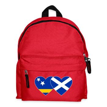 Curacao Schottland Flagge Herz used - Kinder Rucksack - Rot - Vorne