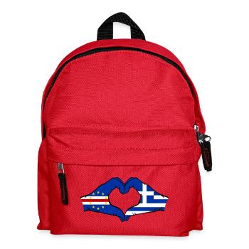 Kap Verde Griechenland Flagge Hände Herzform  - Kinder Rucksack - Rot - Vorne