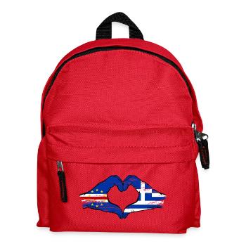 Kap Verde Griechenland Flagge Hände Herzform used - Kinder Rucksack - Rot - Vorne