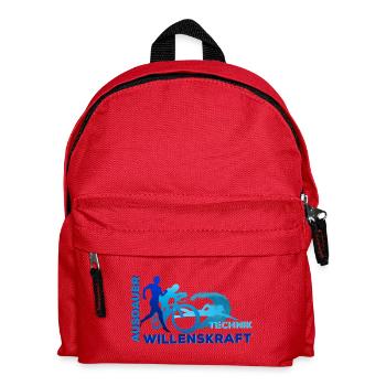 Triathlon - Ausdauer - Technik - Willenskraft - Kinder Rucksack - Rot - Vorne
