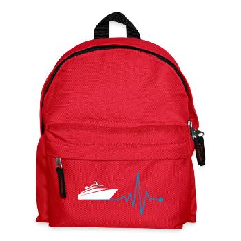 Yacht and heartbeat - Kids' Backpack - red - Front