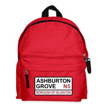 Nord-Londoner Fußballmannschaft Ashburton Grove Schild - Kinder Rucksack - Rot - Vorne