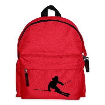 Skifahrer - Kinder Rucksack - Rot - Vorne