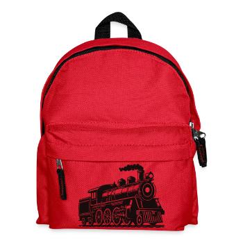 Locomotive Silhouette - Kids' Backpack - red - Front