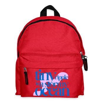Tiny ripple in a stormy ocean (rosè background) - Kids' Backpack - red - Front