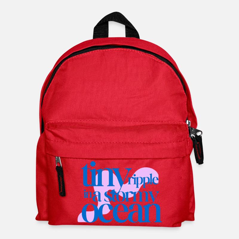 Tiny ripple in a stormy ocean (rosè background) - Kinder Rucksack - Rot
