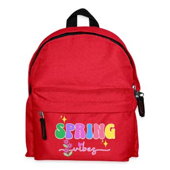 Spring Vibes: Bunte Blüten, Frühling - Kinder Rucksack - Rot - Vorne