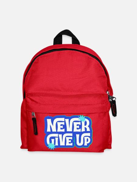 Never give up, you can do it! - Kids' Backpack - red