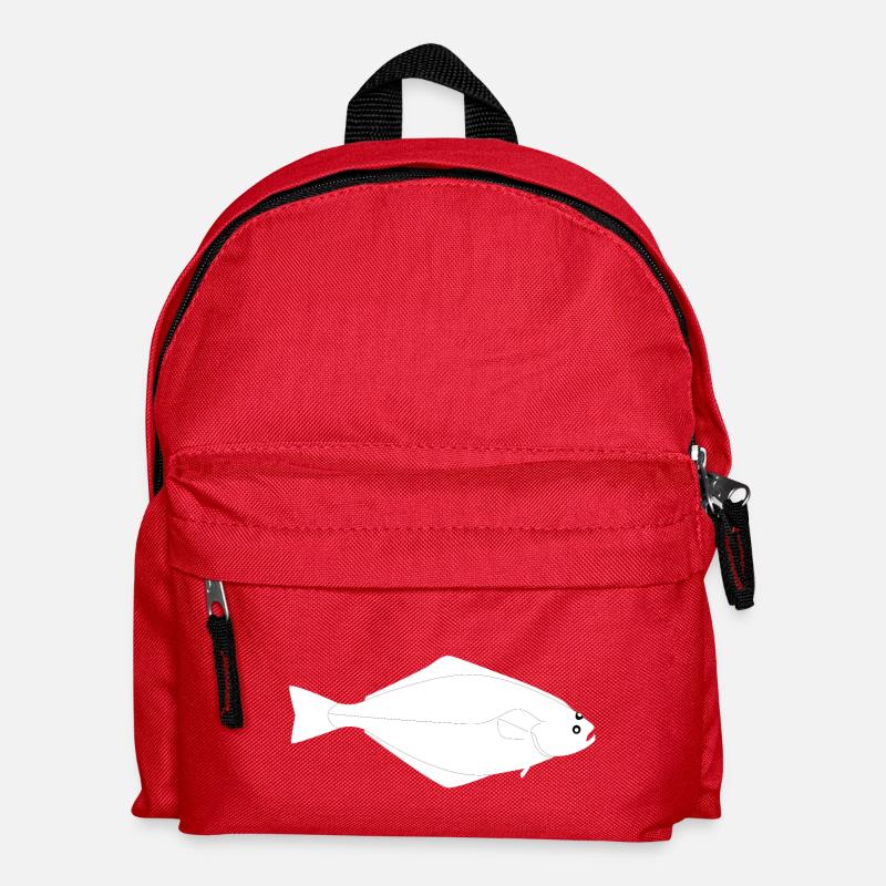 Heilbutt Vollformat weiß - Kinder Rucksack - Rot