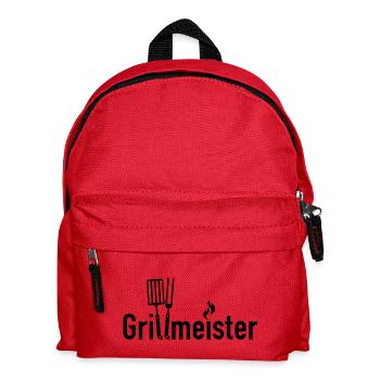 GRILLMEISTER - Grillmaster, BBQ, Grillen, - Kinder Rucksack - Rot - Vorne
