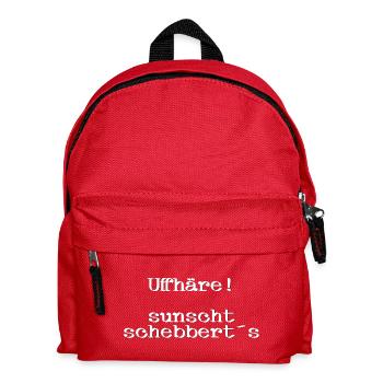 schriftmotiv pfälzer, sunscht schebbert´s - Kinder Rucksack - Rot - Vorne